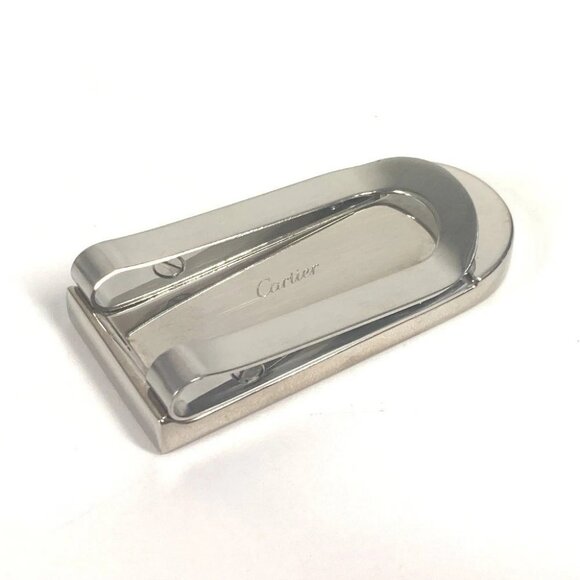 CARTIER logo Wallet Money clip SS / Leather Black/Silver - Picture 7 of 13